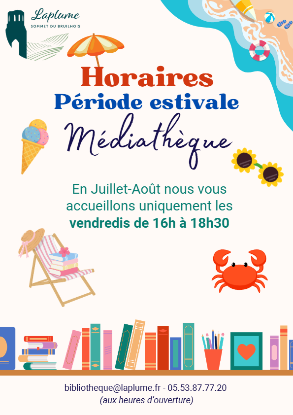 Affiche horaires été